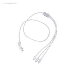 Cable cargador aluminio reciclado blanco