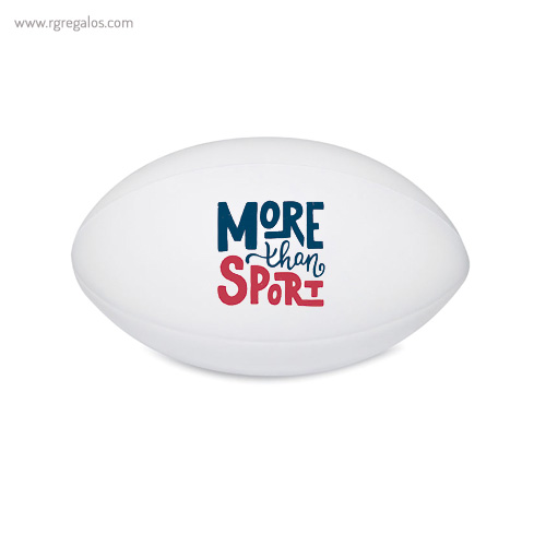 Pelota rugby antiestrés blanca rg regalos promocionales