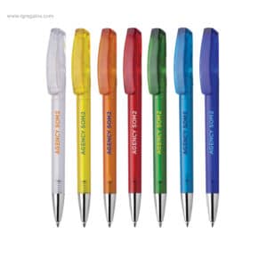 Bolígrafo cuerpo transparente punta metal para personalizar