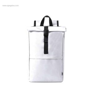 Mochila-barata-RPET-enrollable-blanca