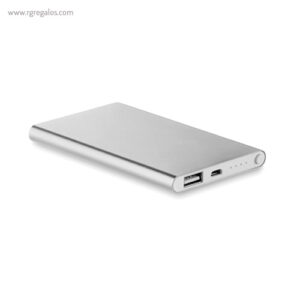 Power bank 4000 mah plano aluminio plata rg regalos publicitarios