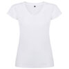 Camiseta 100 algodón cuello pico mujer blanca rgregalos