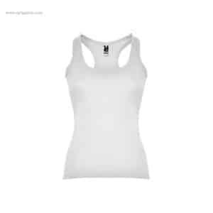 Camiseta publicitaria tirantes mujer blanca para merchandising