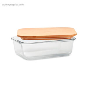 Fiambrera vidrio tapa bambu rg regalos de empresa