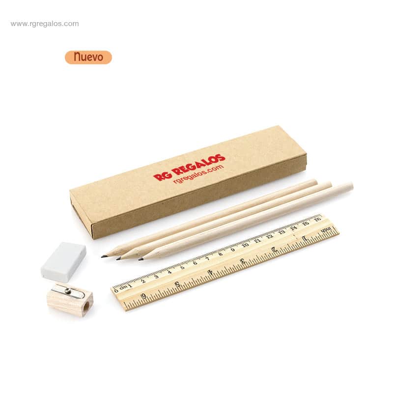 Set escritura personalizado madera