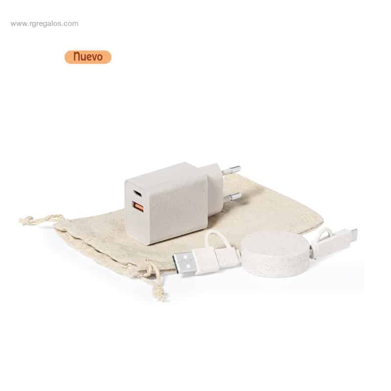 Set cargador USB eco para logo