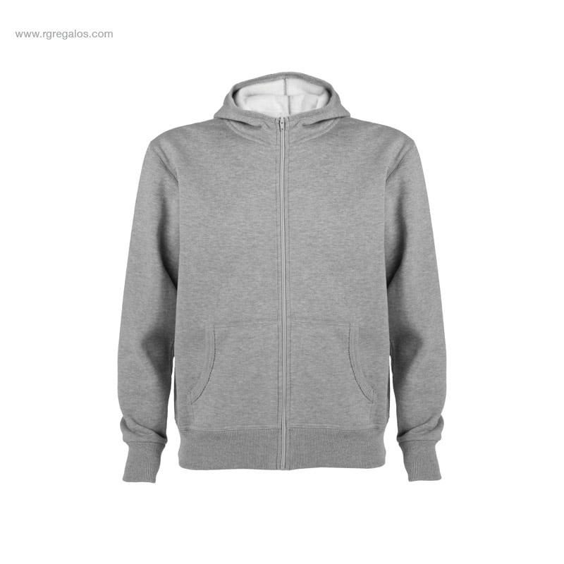 Sudadera con capucha y cremallera gris