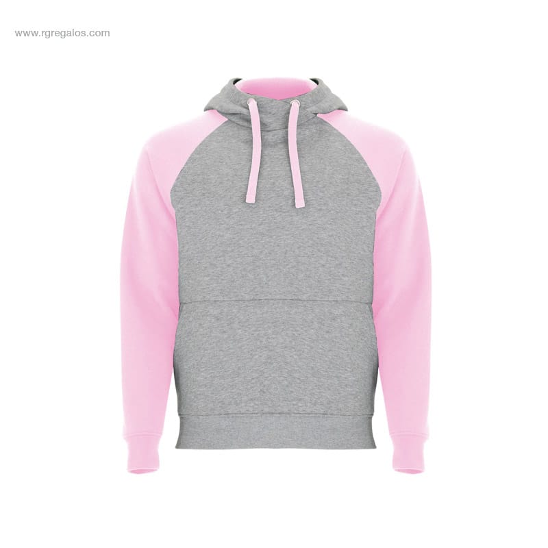 Sudadera personalizada bicolor gris rosa