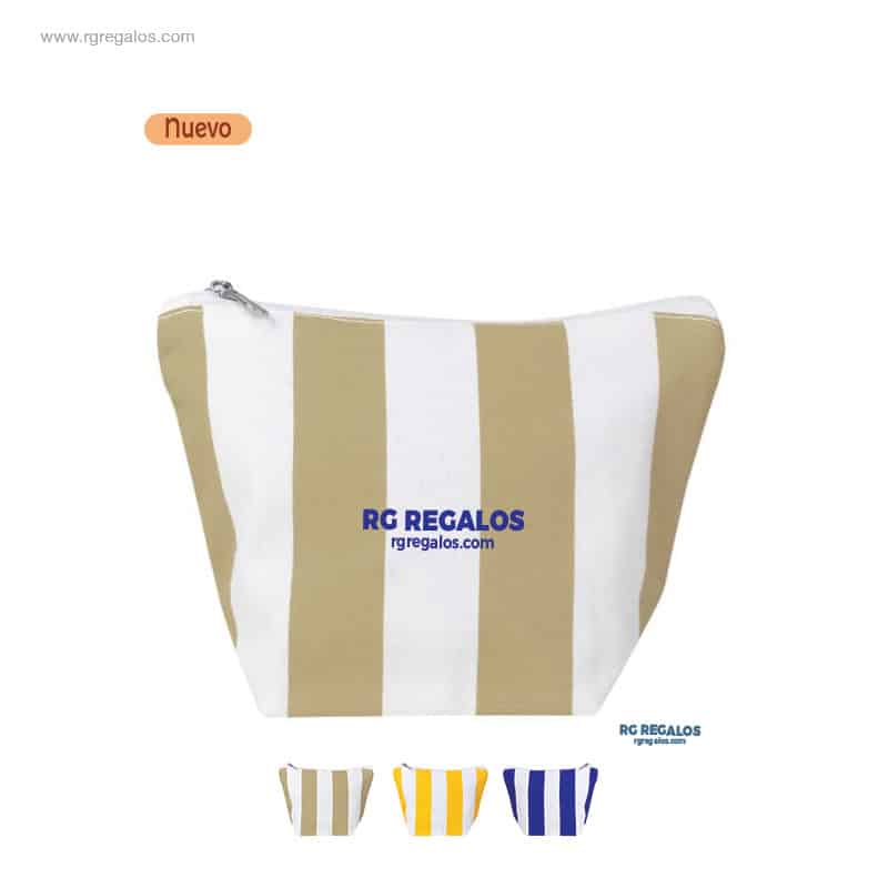 Neceser algodón reciclado rayas personalizado