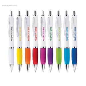 Bolígrafo pulsador y clip metálico logo para regalo de empresa