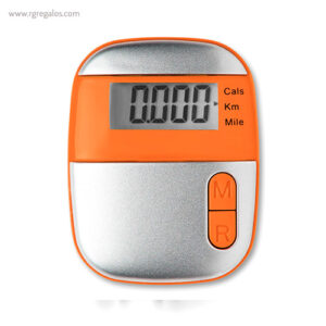 Podómetro con clip naranja rg regalos publicitarios