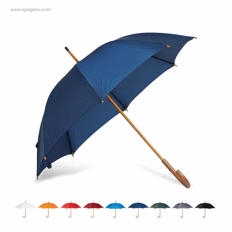 Paraguas automático barato madera para logo