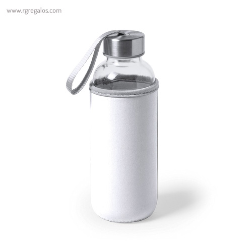 Botella con funda de neopreno 420 ml blanca rg regalos publicitarios