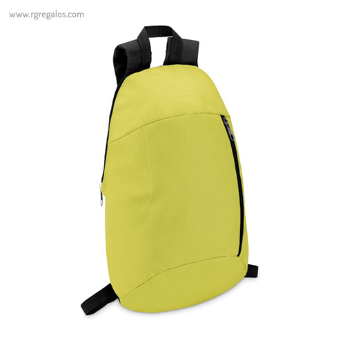 Mochila de poliéster super ligera amarilla lateral rg regalos publicitarios
