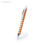 Bolígrafo de cuerpo troquelado naranja con logo rg regalos publicitarios
