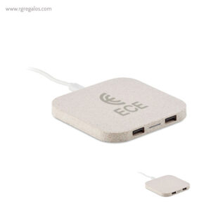 Cargador inalámbrico de fibra de trigo rg regalos para empresas