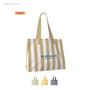 Bolsa de playa rayas algodón reciclado