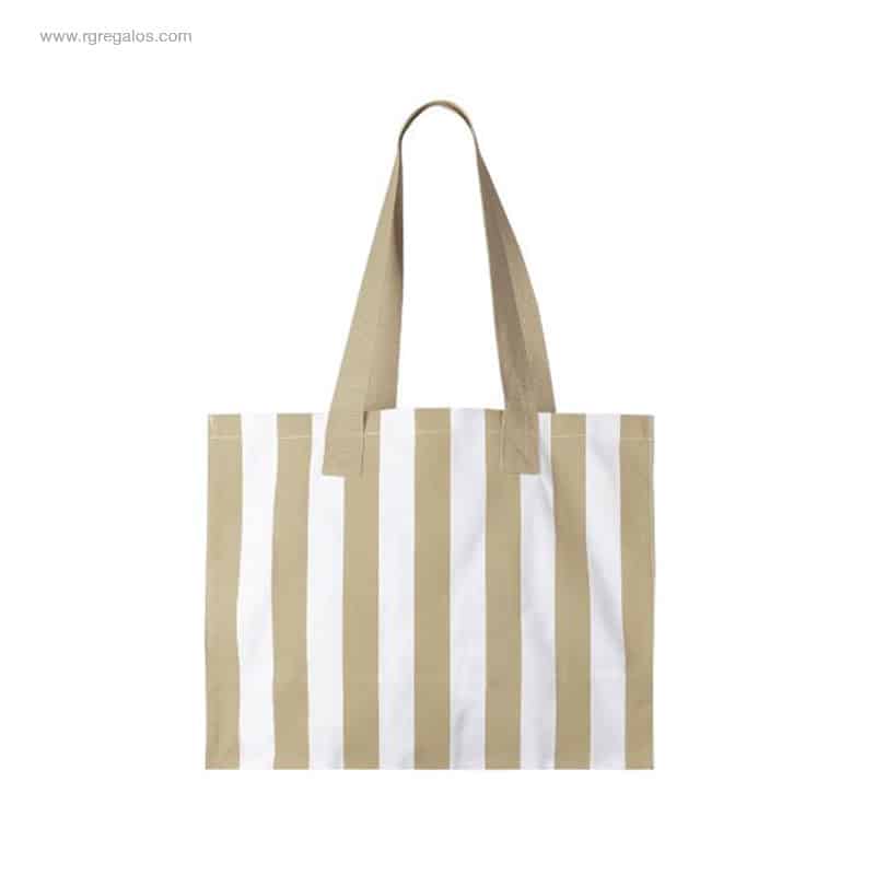 Bolsa de playa rayas algodón reciclado beige