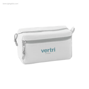Neceser personalizado en poliéster blanco logo RG regalos