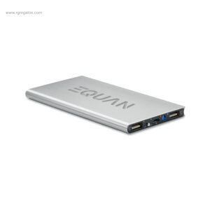 Power bank solar 8000 mAh plata logo RG regalos