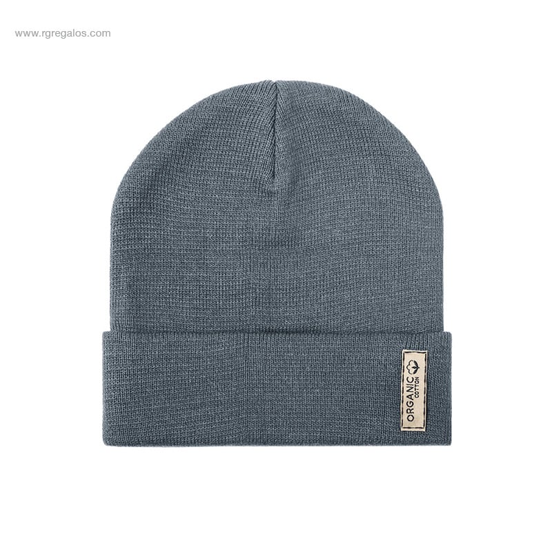 Gorro algodón orgánico con logo gris