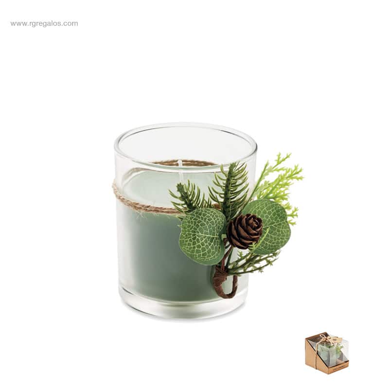 Vela personalizada decoración bosque para regalo de empresa