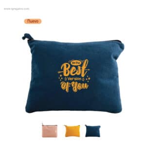 Necesser polièster acabat de tovallola marí amb logo groc