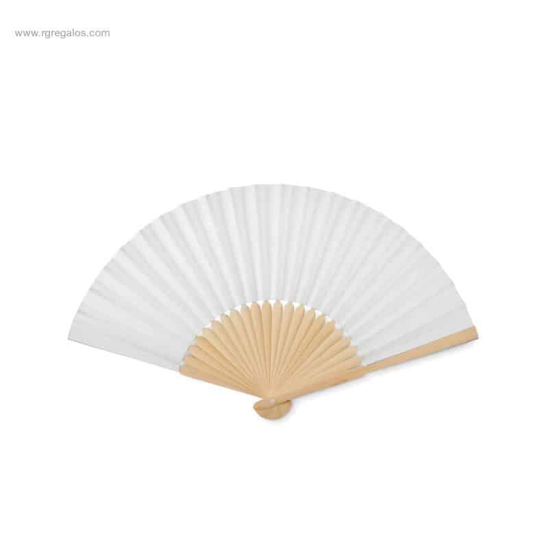 Abanico bambú y tejido papel blanco