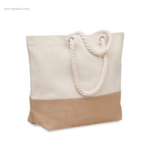 Bolsa de playa canvas y yute