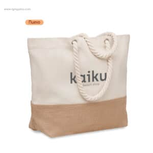 Bolsa de playa canvas y yute personalizada