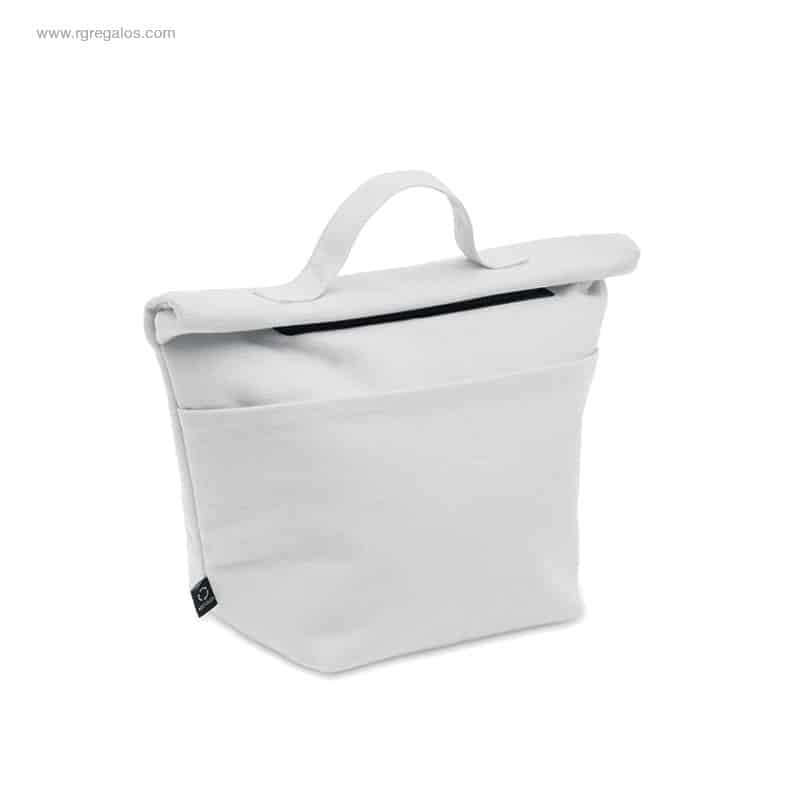 Bolsa nevera personalizada algodón reciclado blanca