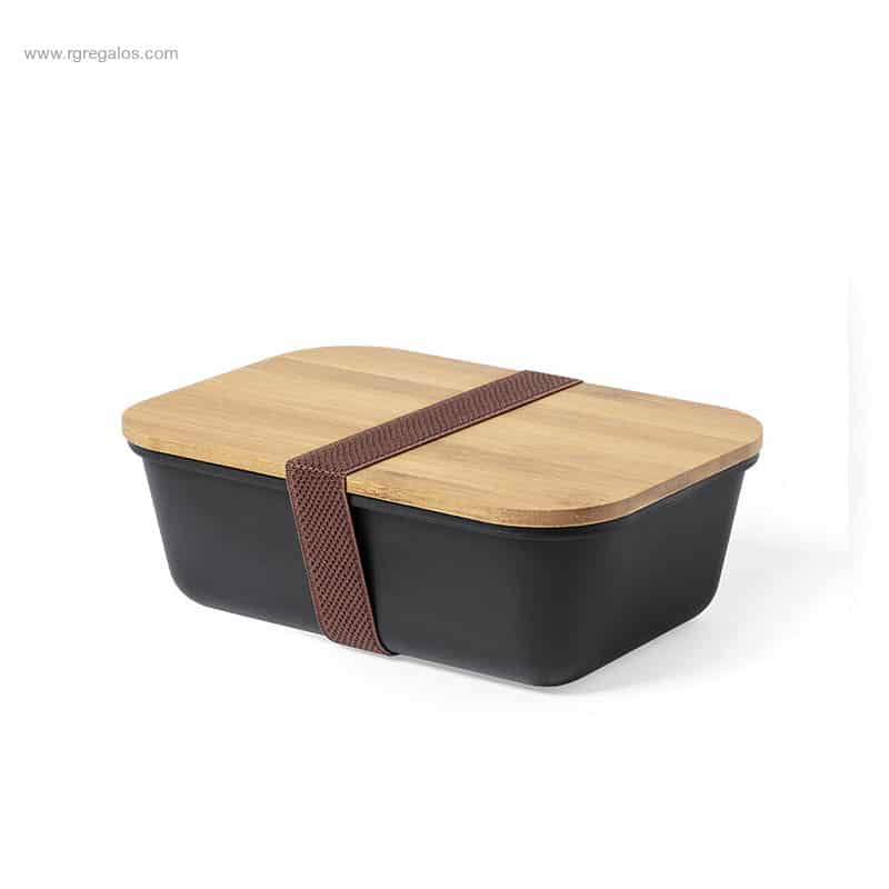 Fiambrera PP tapa bambú negra