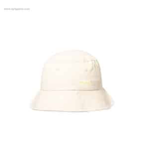 Gorro algodón reciclado azul blanco etiqueta