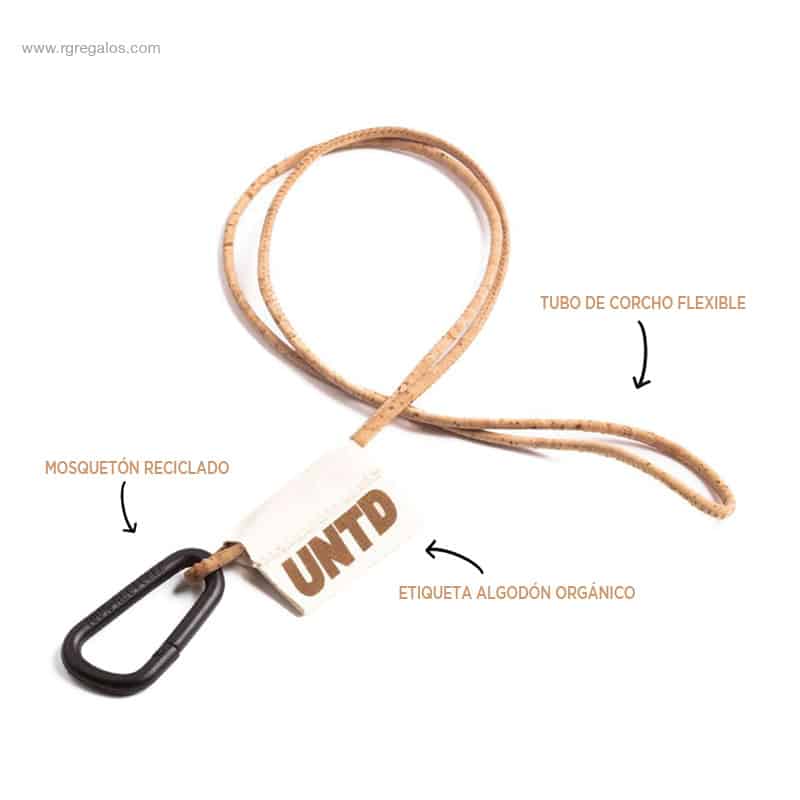 Lanyard tubular corcho personalizado para logo