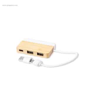 Puerto USB bambú par empresas