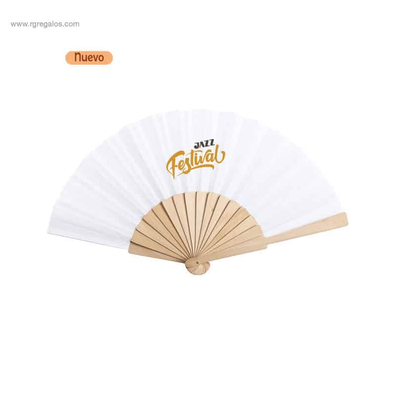 Abanico personalizado madera y RPET con logo