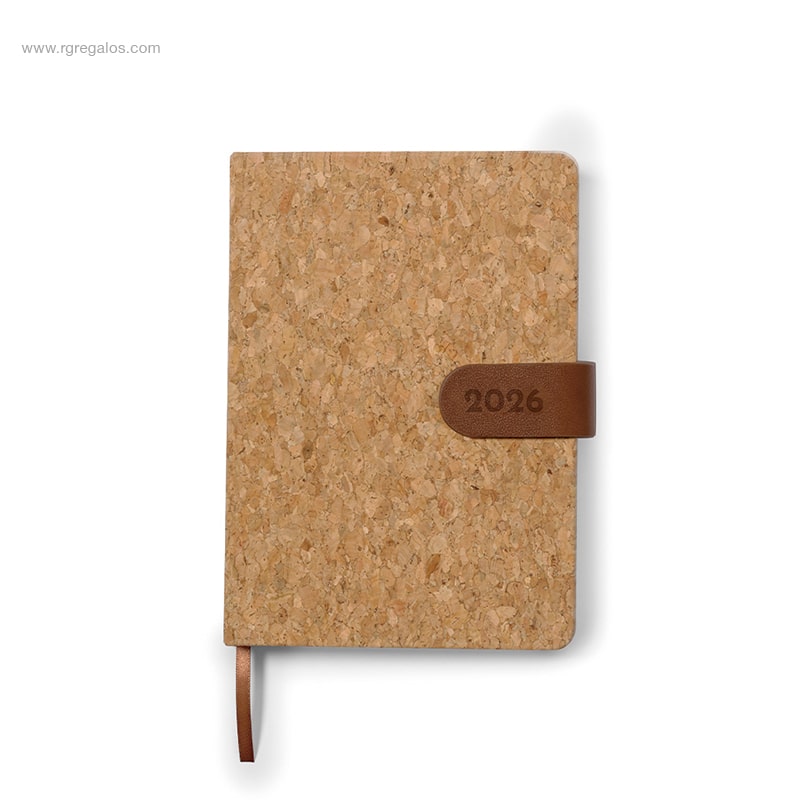 Agenda 2026 corcho natural detalle piel