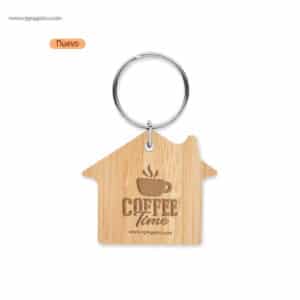 Llavero casa de bambú personalizado