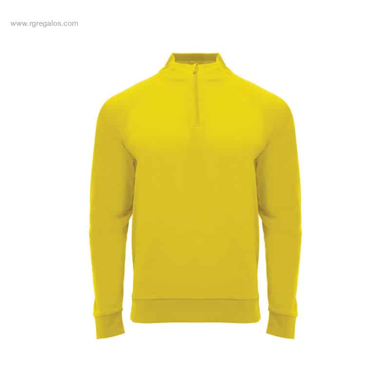 Sudadera técnica personalizada amarilla flúor