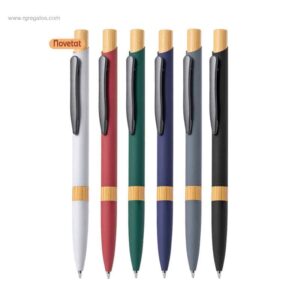 Bolígraf alumini detalls bambú