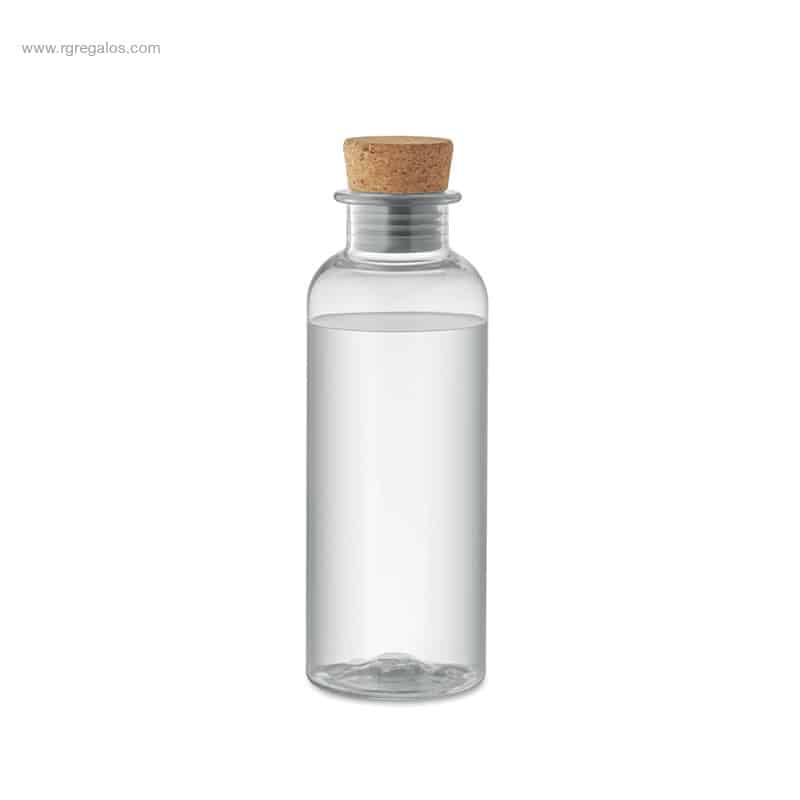 Botella Tritan tapón corcho transparente