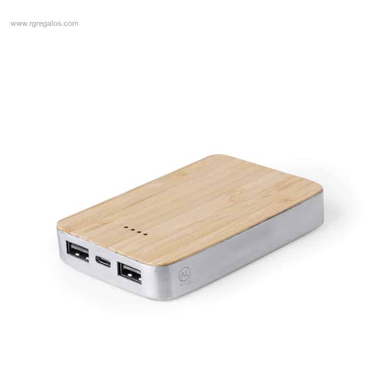 Power Bank bambú y aluminio para personalizar
