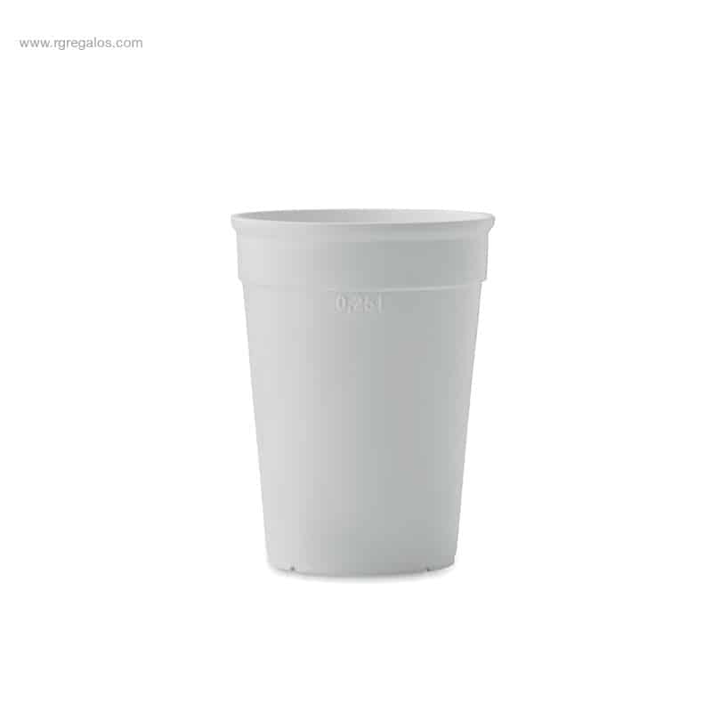 Vaso reutilizable PP reciclado 300ml blanco