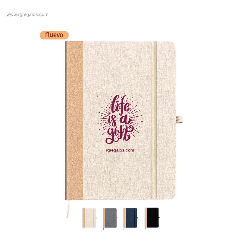 Bloc notas RPET y corcho publicitario