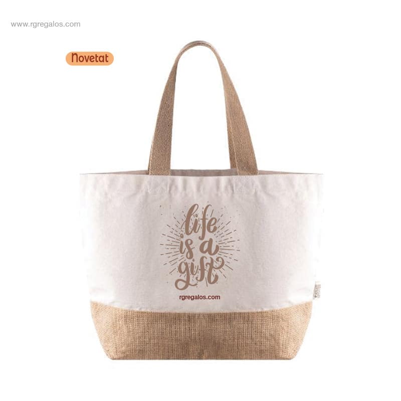 Bossa cotó reciclat i jute per personalitzar