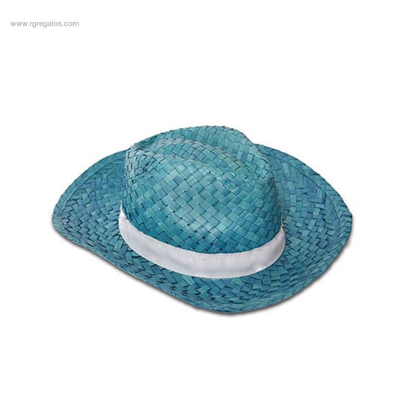 Sombrero de paja azul para logo