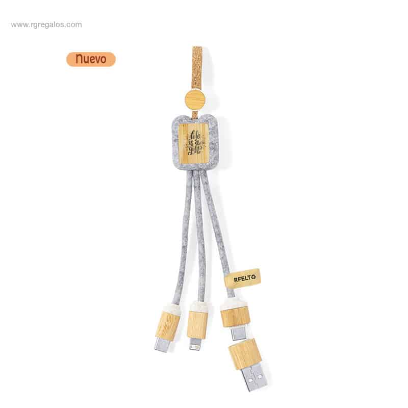 Cable cargador fieltro RPET personalizado