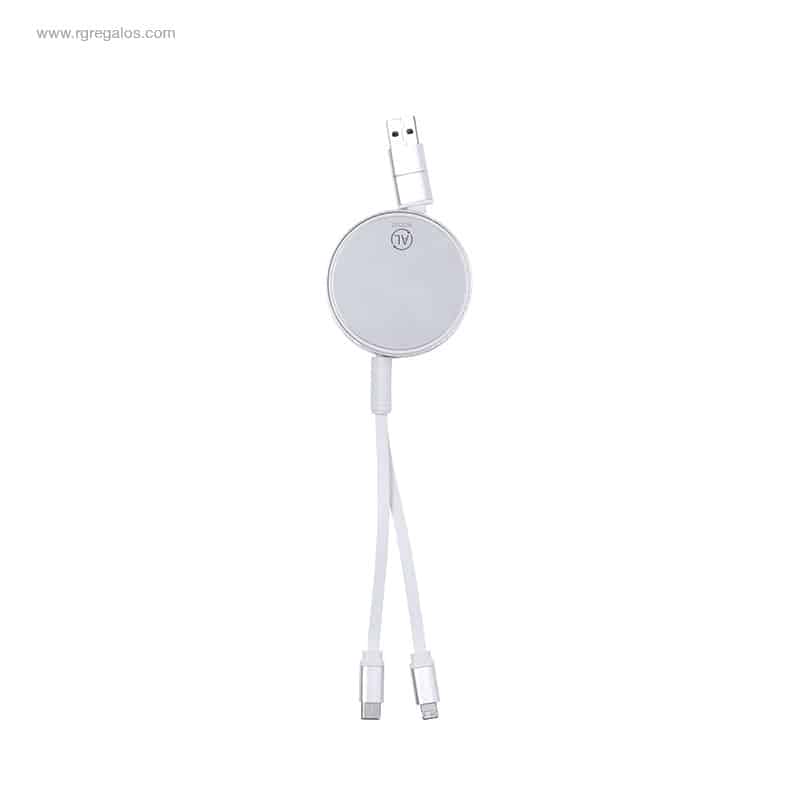 Cable cargador extensible personalizado blanco