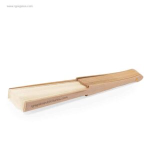 Abanico madera y tela algodón impresión varilla