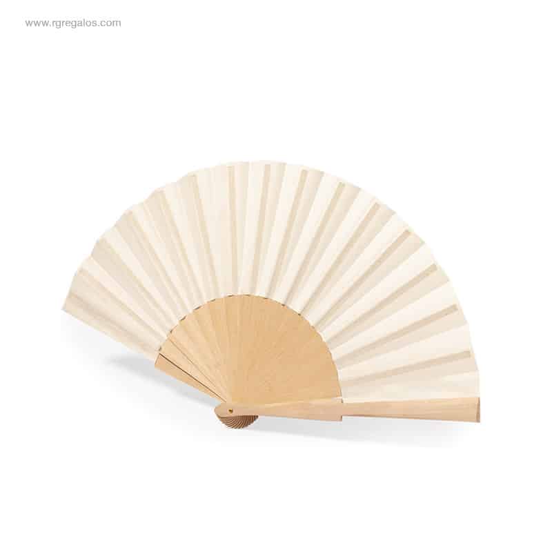 Abanico madera y tela algodón para logo
